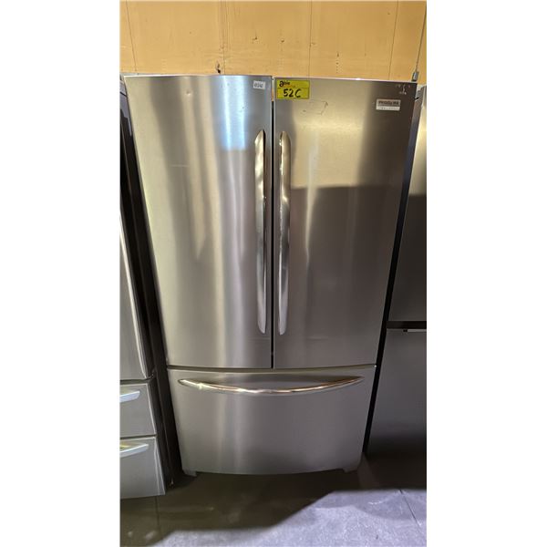 FRIGIDAIRE GALLERY STAINLESS STEEL FRENCH DOOR FRIDGE WITH ROLLOUT FREEZER 36"W