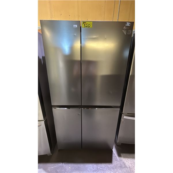 LG STAINLESS STEEL SIDE-BY-SIDE FRIDGE 36"W (SOME FRIDGE SHELVES MISSING)