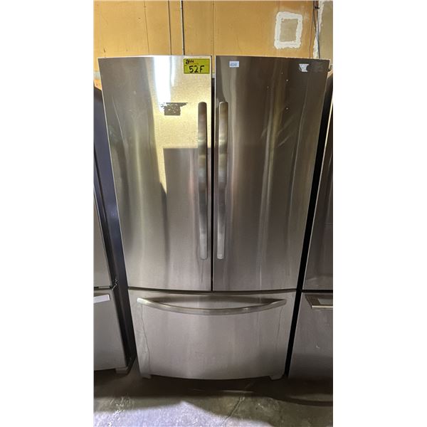 FRIGIDAIRE STAINLESS STEEL FRENCH DOOR FRIDGE WITH ROLLOUT FREEZER 36"W