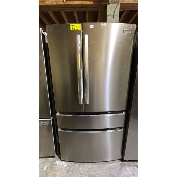 FRIGIDAIRE GALLERY STAINLESS STEEL FRENCH DOOR FRIDGE WITH ROLLOUT COOLER & ROLLOUT FREEZER 36"W