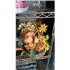 Image 3 : SHELF OF FAUX FLOWER BASKET, LIGHT HANGING KIT, CANE & THE BOTTOM PIECE OF A BILLIARD CUE