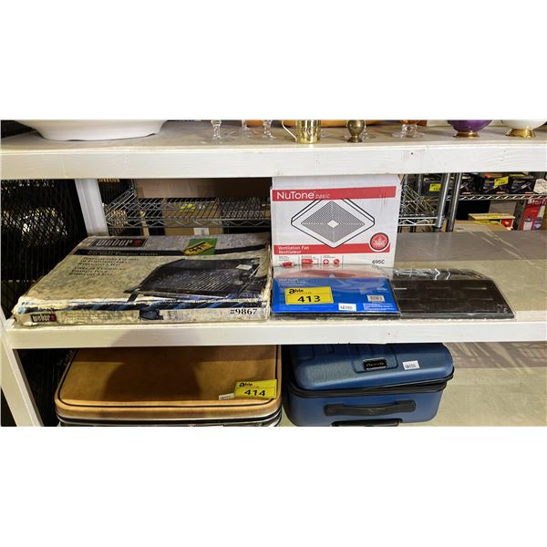 WEBER GAS GRILL COOKING GRATES, NUTONE VENTILATOR FAN & MASTER FORGE HEAT PLATE