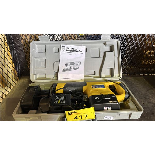 POWER FIST 18V CORDLESS RECIPROCATING SAW IN CASE