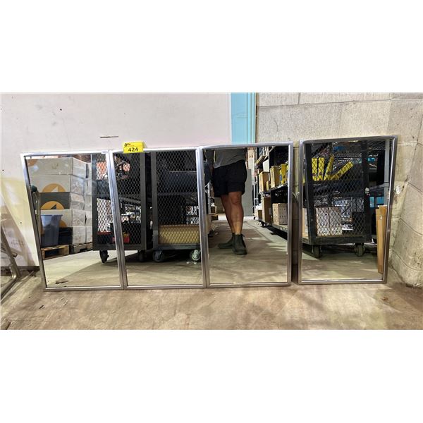 (4) FRAMED WALL MIRRORS: APPROX. 30" X 18"