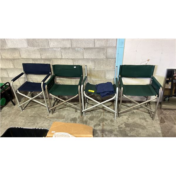(4) FOLDING PORTABLE DIRECTOR'S CHAIRS