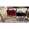 Image 2 : SHELF OF ASSORTED HANDBAGS, PURSES & A PAIR OF SHOES