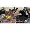 Image 3 : SHELF OF ASSORTED HANDBAGS, PURSES & A PAIR OF SHOES