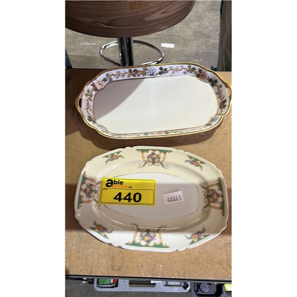 VINTAGE NIPPON CHINA TRAY & VINTAGE CZECHOSLOVAKIA CHINA TRAY