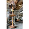 Image 3 : VINTAGE WOOD FLOOR LAMP WITH BUILT-IN ROUND SIDE TABLE
