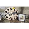Image 1 : LARGE 28" WALL CLOCK & (2) FRAMED PRINTS