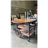 Image 1 : VINTAGE WOOD ROLLING SERVICE CART
