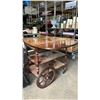Image 3 : VINTAGE WOOD ROLLING SERVICE CART