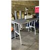 Image 1 : PORTABLE FOLDING TABLE WITH NON-SLIP TOP & BOX OF 5" CASTERS