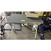 Image 2 : PORTABLE FOLDING TABLE WITH NON-SLIP TOP & BOX OF 5" CASTERS