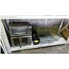 Image 1 : SHELF OF ASSORTED KITCHEN ITEMS INCL. TOASTER OVENS, NINJA MIXER AND DISHWASHER TRAY AND  MORE