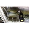Image 2 : SHELF OF ASSORTED KITCHEN ITEMS INCL. TOASTER OVENS, NINJA MIXER AND DISHWASHER TRAY AND  MORE