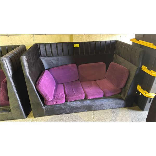 FANCY VELOUR SOFA ( SOME CUSHIONS MISSING )