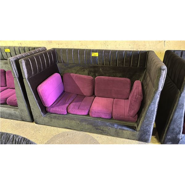 FANCY VELOUR SOFA ( SOME CUSHIONS MISSING )