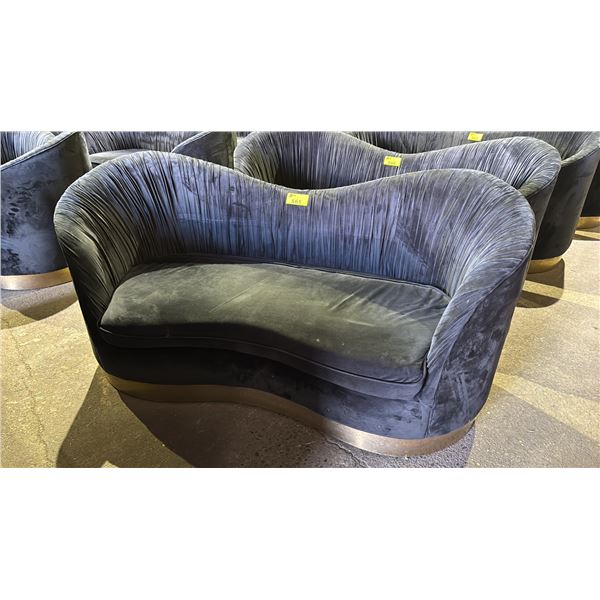 VELOUR SOFA WITH GOLD ACCENT