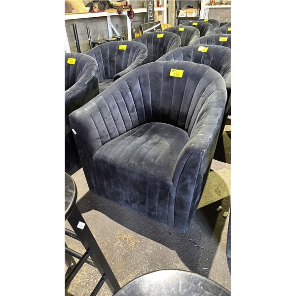 VELOUR  BARREL ACCENT CHAIR