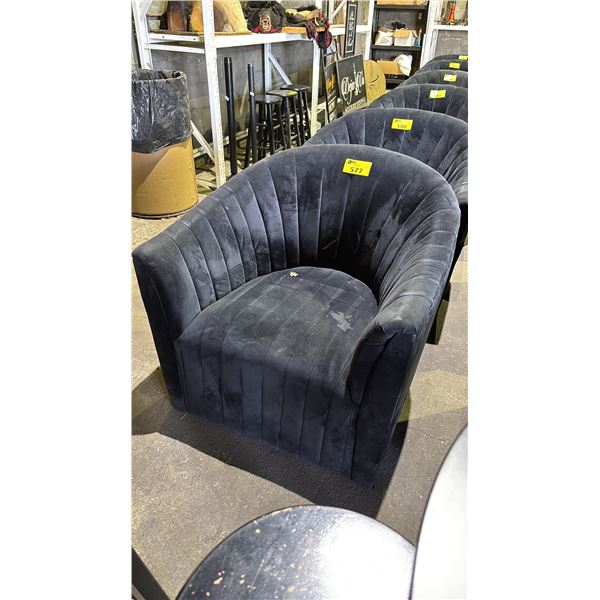 VELOUR  BARREL ACCENT CHAIR