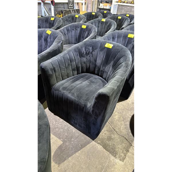 VELOUR  BARREL ACCENT CHAIR