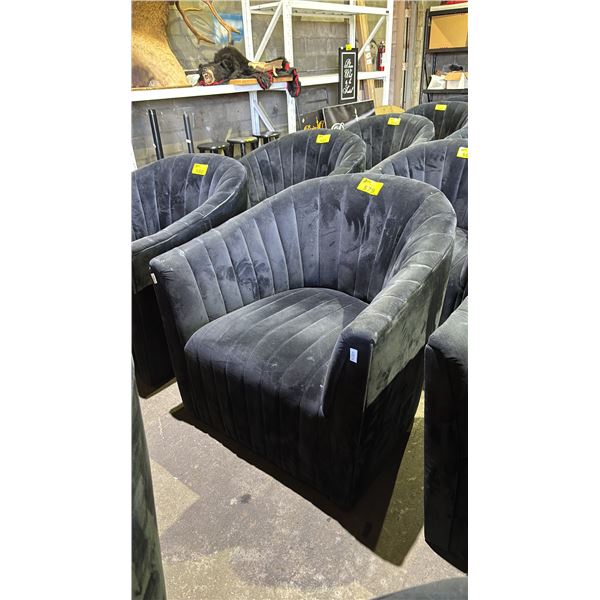 VELOUR  BARREL ACCENT CHAIR