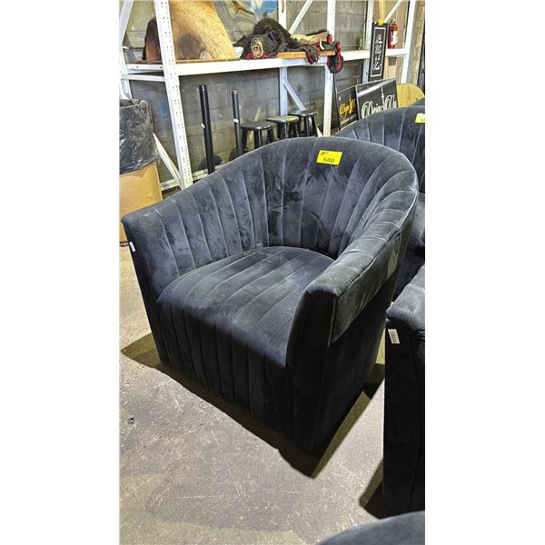 VELOUR  BARREL ACCENT CHAIR