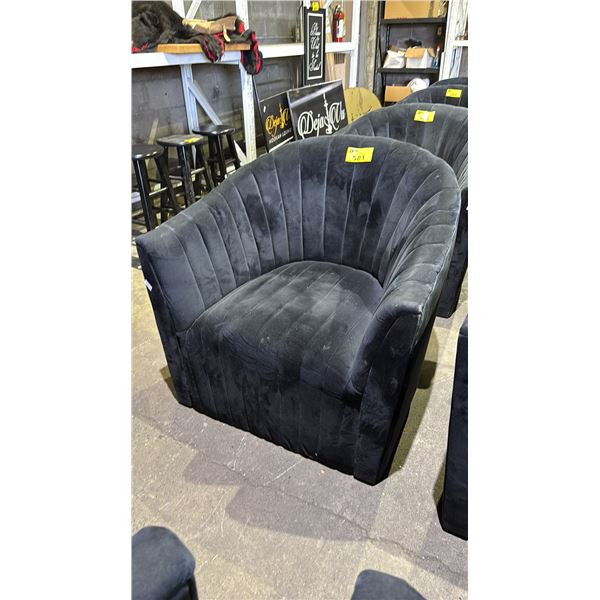 VELOUR  BARREL ACCENT CHAIR
