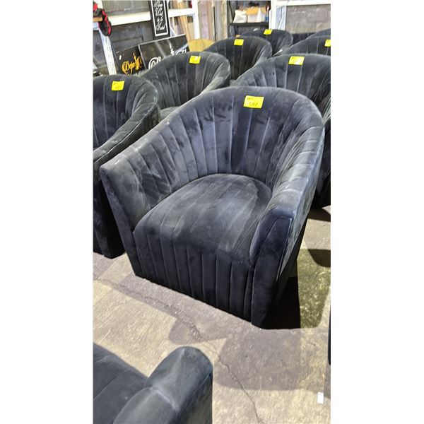 VELOUR  BARREL ACCENT CHAIR