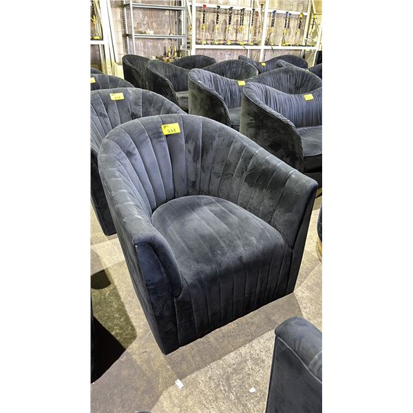 VELOUR  BARREL ACCENT CHAIR