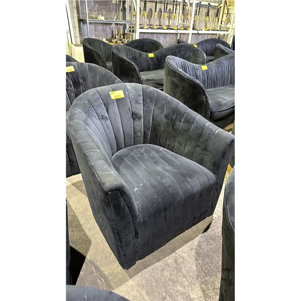 VELOUR  BARREL ACCENT CHAIR