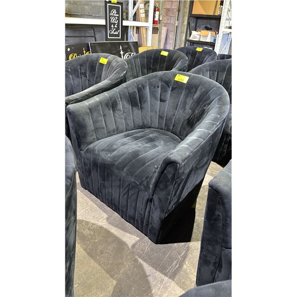 VELOUR  BARREL ACCENT CHAIR