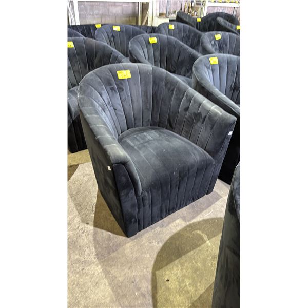 VELOUR  BARREL ACCENT CHAIR