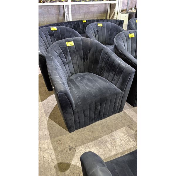VELOUR  BARREL ACCENT CHAIR