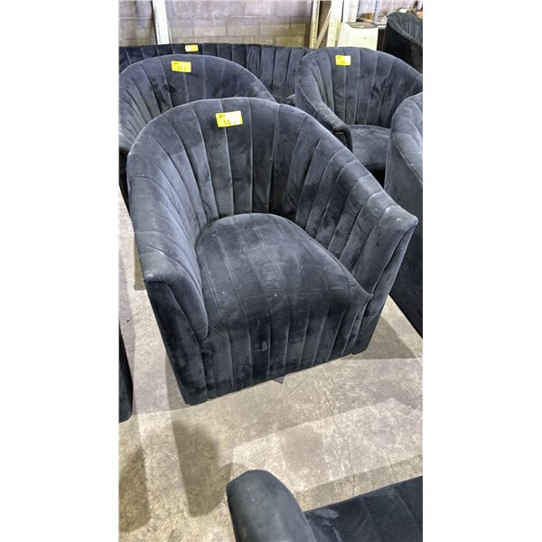 VELOUR  BARREL ACCENT CHAIR