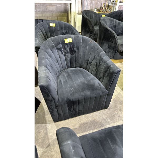 VELOUR  BARREL ACCENT CHAIR