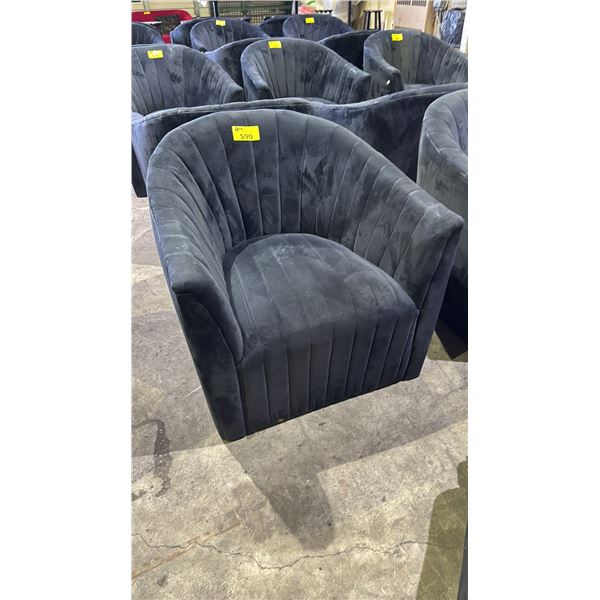 VELOUR  BARREL ACCENT CHAIR