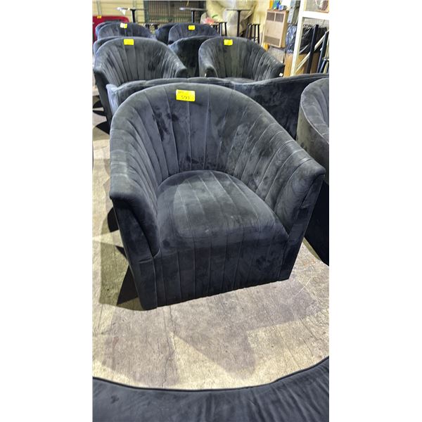 VELOUR  BARREL ACCENT CHAIR
