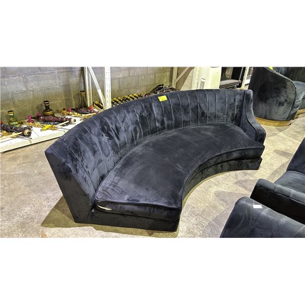 VELOUR BARREL SWIVEL ACCENT SOFA