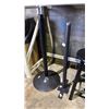 Image 3 : 3 WOODEN STOOLS WITH 2 METAL TABLE BASES