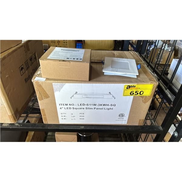 CASE OF 18 4INCH LED SQUARE SLIM PANEL LED LIGHTS