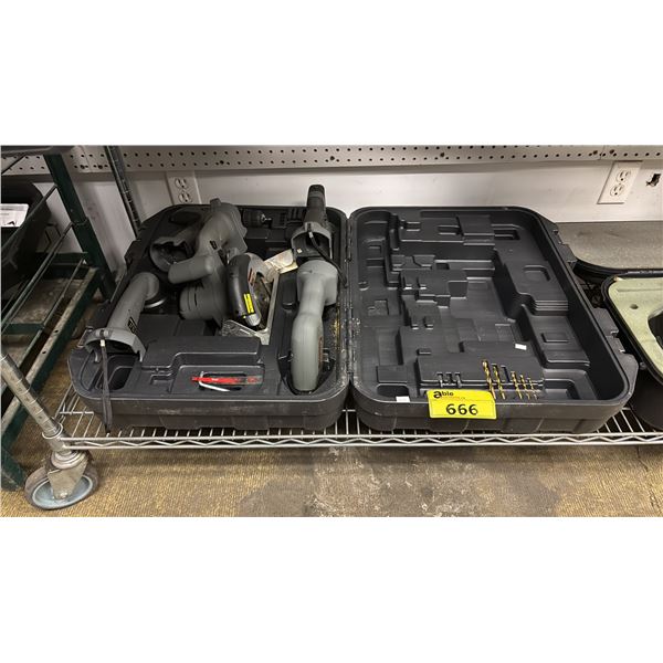 DURABILT 5-PIECE CORDLESS TOOL KIT INCLUDING CIRCULAR SAW, DRILL, FLASH LIGHT, JIG SAW AND DETAIL