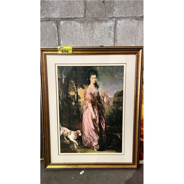 FRAMED PRINT OF THOMAS GAINSBOROUGH'S PORTRAIT OF MRS. LOWNDES-STONE
