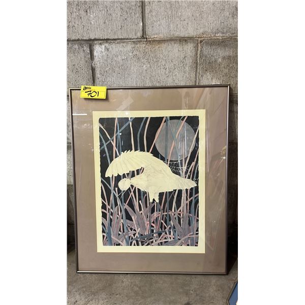 VINTAGE DAN GOAD PRINT: SNOWY EGRET