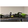 Image 2 : SHELF OF GREENWORK PRO CORDLESS TOOLS TRIMMER, BLOWER AND CHAIN SAW