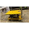 Image 3 : YELLOW 4 WHEEL HEAVY DUTY HYDRAULIC LIFT CART