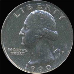 1990 Washington 25c Quarter Coin Graded GEM (COI-6901)