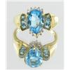 3.6ct Blue Topaz & Diamond 10k Gold Ladies Ring (JEW-1679)