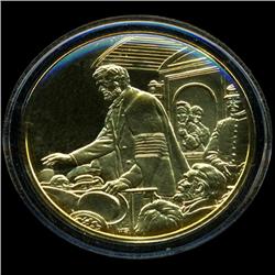 .75oz Franklin Mint PR70 DCAM 24k plated Sterling Silver Round History of the American Presidency A.